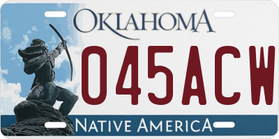 OK license plate 045ACW