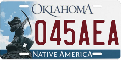 OK license plate 045AEA
