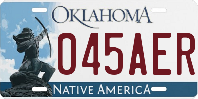 OK license plate 045AER