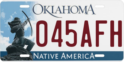 OK license plate 045AFH