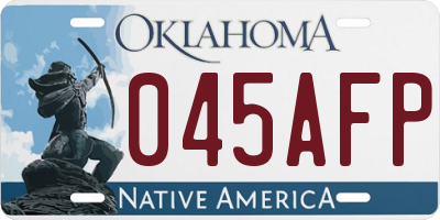 OK license plate 045AFP