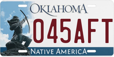 OK license plate 045AFT