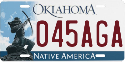 OK license plate 045AGA