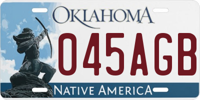 OK license plate 045AGB