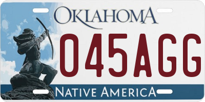 OK license plate 045AGG