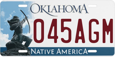 OK license plate 045AGM