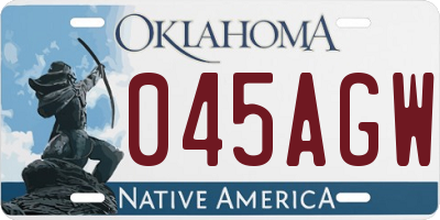 OK license plate 045AGW