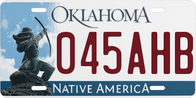 OK license plate 045AHB