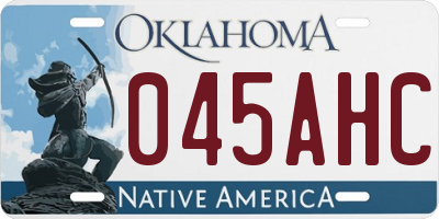 OK license plate 045AHC