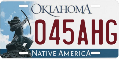 OK license plate 045AHG