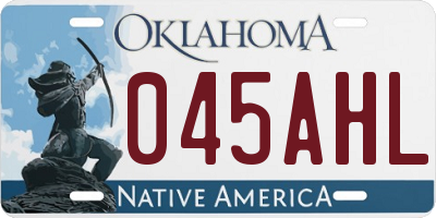 OK license plate 045AHL