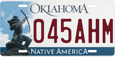 OK license plate 045AHM