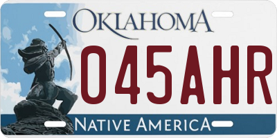 OK license plate 045AHR