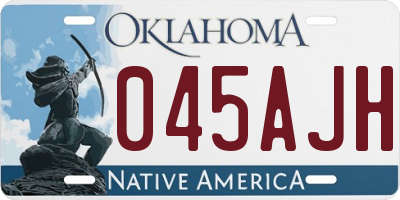 OK license plate 045AJH