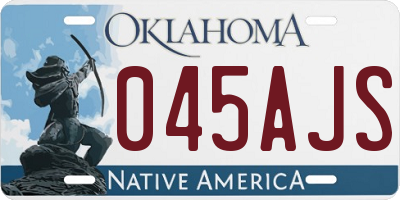 OK license plate 045AJS