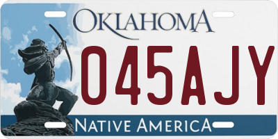 OK license plate 045AJY