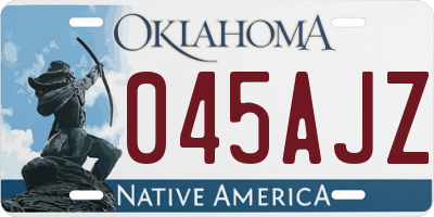 OK license plate 045AJZ