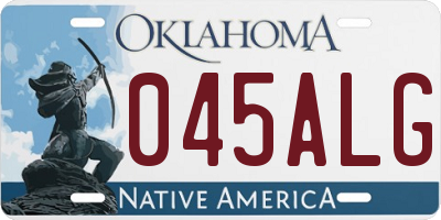 OK license plate 045ALG