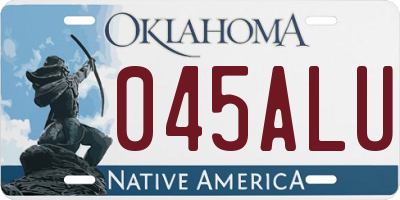 OK license plate 045ALU