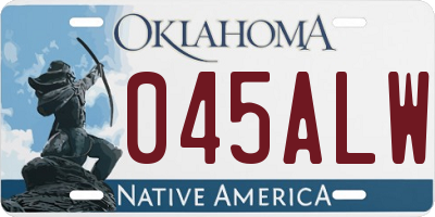 OK license plate 045ALW