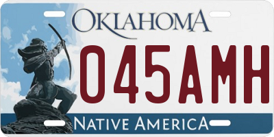 OK license plate 045AMH