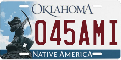 OK license plate 045AMI