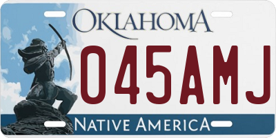 OK license plate 045AMJ