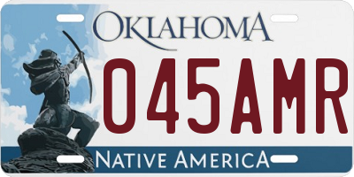 OK license plate 045AMR