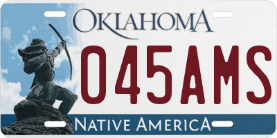 OK license plate 045AMS