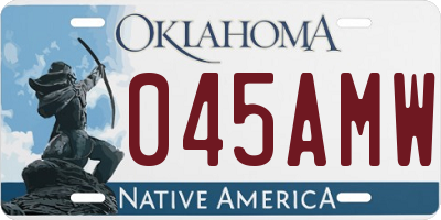 OK license plate 045AMW