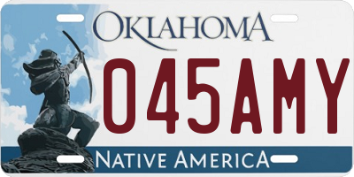 OK license plate 045AMY