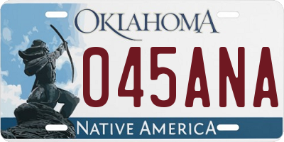 OK license plate 045ANA
