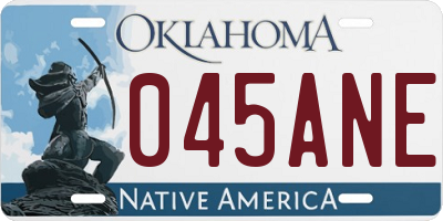 OK license plate 045ANE