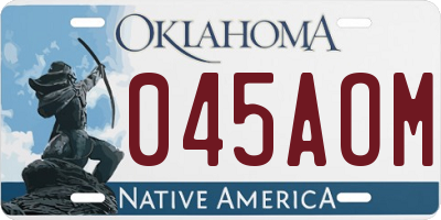 OK license plate 045AOM
