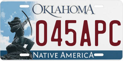 OK license plate 045APC