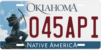 OK license plate 045API