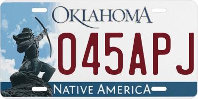 OK license plate 045APJ
