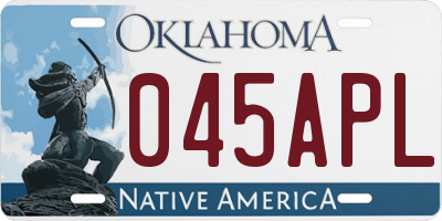 OK license plate 045APL