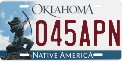 OK license plate 045APN