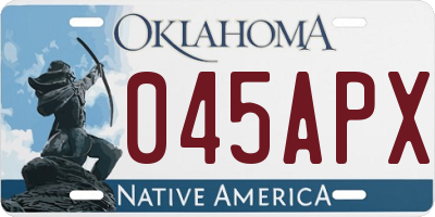 OK license plate 045APX