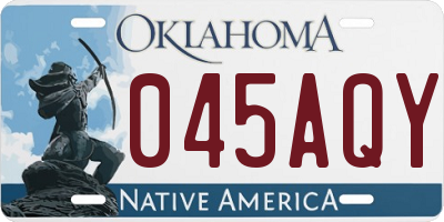 OK license plate 045AQY