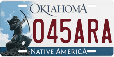 OK license plate 045ARA
