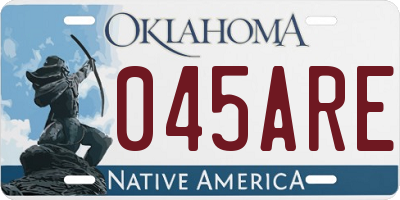 OK license plate 045ARE