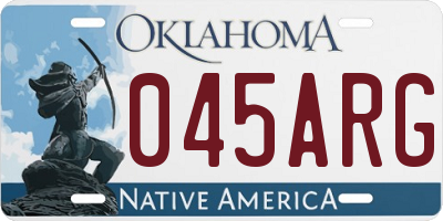 OK license plate 045ARG