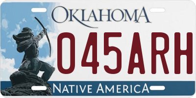 OK license plate 045ARH