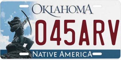 OK license plate 045ARV