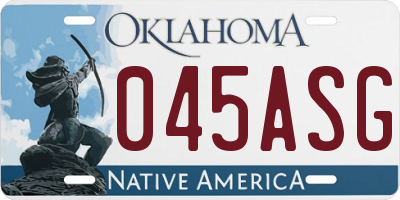 OK license plate 045ASG