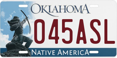 OK license plate 045ASL