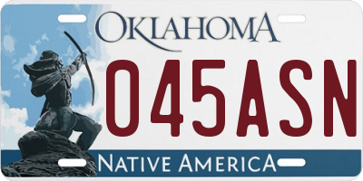 OK license plate 045ASN