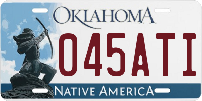 OK license plate 045ATI